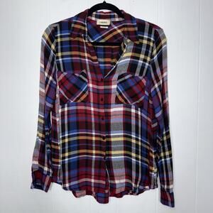 L’agence Women’s Jacqueline Plaid Flannel Top Red Size XS